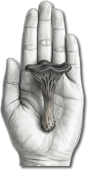 Premium dried black trumpet mushrooms (horn of plenty) by Tiig